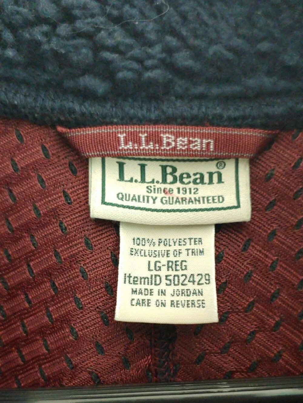 L.L. Bean Mountain Pile Sherpa Fleece Vest Navy Blue Men's Size L